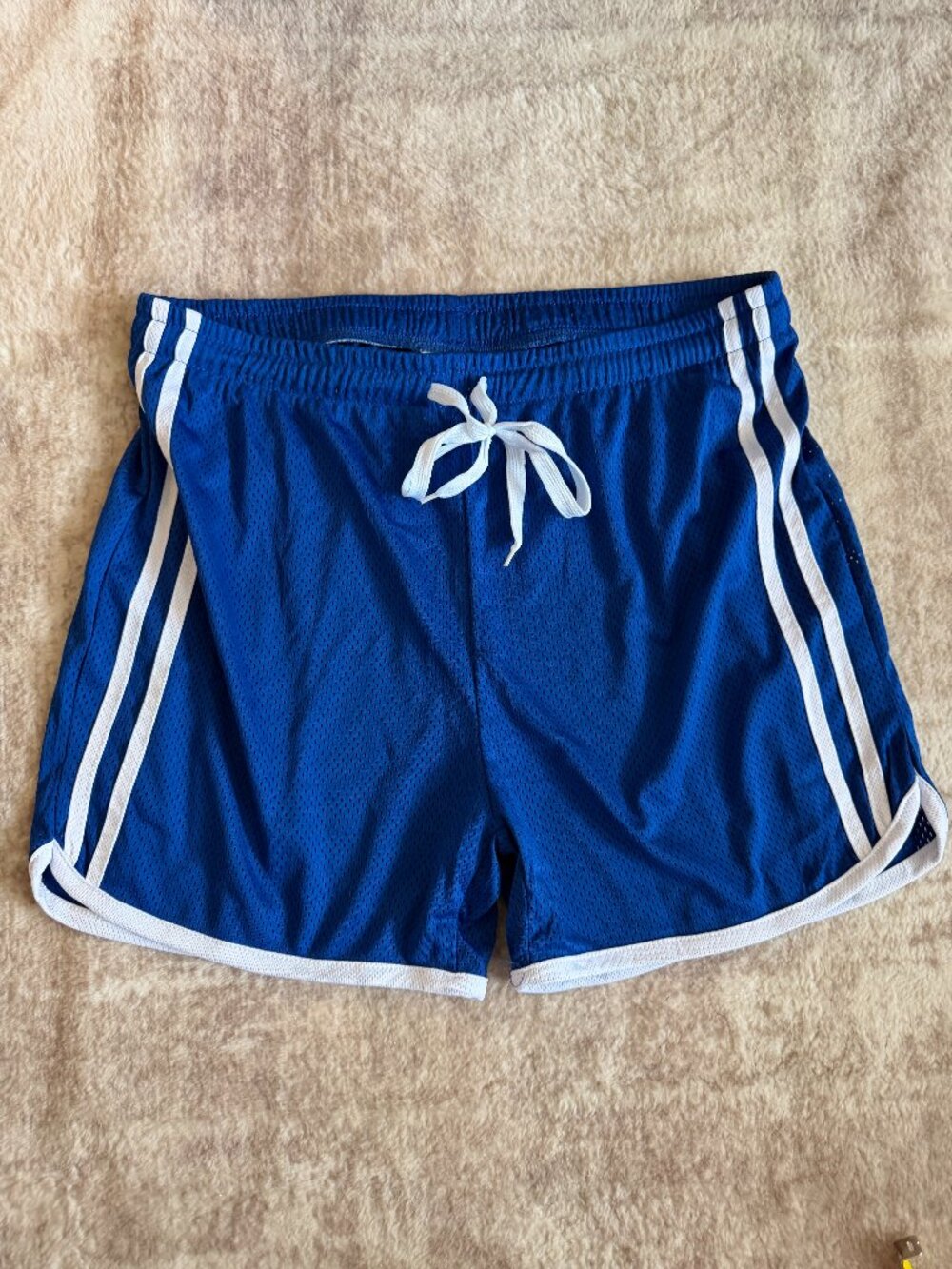 Men’s Blue Mesh Athletic Shorts 4” Inseam Size L Lightweight